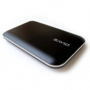 SAVIO ST-201U3-BK Black 2.5 SuperSpeed USB 3.0 Aluminum Slim Portable Pocket Size External Hard Drive / HDD /SSD Enclosure