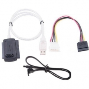 USB 2.0 to IDE/SATA Cable for 2.5-Inch/ 3.5-Inch / 5.25-Inch Drive with Power Adapter