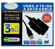 PTC Premium High Speed USB 2.0 to Serial ATA / IDE Converter - Supports Windows 7, Vista, XP, 2000, 98, Linux and Mac