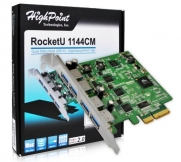 HighPoint RocketU 1144CM 4 Port Dedicated 5 Gb/s USB 3.0 PCI Express 2.0 x4 RAID HBA for Mac (Support Mac OS X 10.8 Mountain Lion)