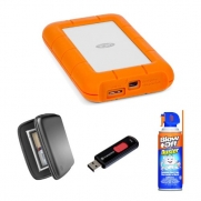 LaCie 9000291 Rugged USB 3 120GB Thunderbolt Series Solid State Drive + Digital Lifestyle Outfitters GPS Travel Case + Accessory Kit