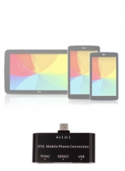 DURAGADGET OTG Convenient 3 In 1 Hub Memory Card Reader SDHC TF Card Reader Adapter For LG G Pad 10.1, LG G Pad 8.0, LG G Pad 7.0