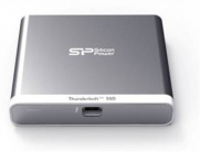 Silicon Power 120GB Thunderbolt T11 Portable External SSD Solid State Drive with Cable (Smallest and Lightest) - Silver (SP120GBTSDT11013)