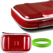 Candy Apple Red EVA VanGoddy Accessories Stylish Hard Cube Carrying Case Toshiba Canvio Portable Hard Drive Protective Cover + VanGoddy LIVE * LAUGH * LOVE Wristband