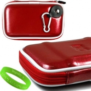 Hard Drive Accessories from VanGoddy Offers our Hard Cube Protective Carrying Case in Candy Apple Red EVA **Fits FreeAgent GoFlex Pro Portable Hard Drives** + VanGoddy LIVE * LAUGH * LOVE Wristband