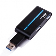 HDE 180° Rotating Compact Travel 4 Port SuperSpeed USB 3.0 Pocket Hub Adapter