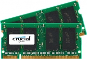 Crucial 2GB Kit (1GBx2) DDR2 667MHz (PC2-5300) CL5 SODIMM 200-Pin Notebook Memory Modules CT2KIT12864AC667