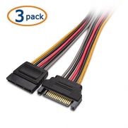 Cable Matters® (3 Pack) 15 Pin SATA Power Extension Cable 12 Inches