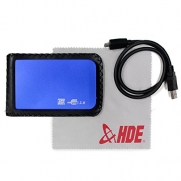 HDE 2.5 Blue SATA External Hard Disk Drive (HDD) Metallic Enclosure + Cloth