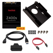 SanDisk Z400s 256GB SSD/Solid State Drive + FREE External USB Drive Converter + 2.5 to 3.5 Mounting Kit + SATA cable (SD8SBAT-256G-1122)