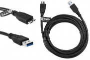 Pwr+ Extra Long 12 Ft USB 3.0 Micro-B Data Sync Cable for External-HDD WD-My-Passport Ultra Slim Air Essential SE My Book-Studio-Elements-Portable; Seagate-Wireless Plus Backup; LaCie; Toshiba-Canvio Hard Drive