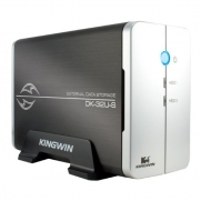 Kingwin Dual Bay USB 2.0 External Hard Drive Enclosure, DK-32U-S (Black/silver)