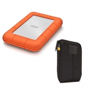 LaCie Rugged Mini USB 3.0 2TB External Hard Drive + Case Logic Portable Hard Drive Case