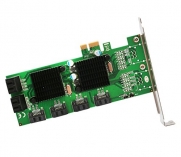 Syba PCI-Express 8-Port Internal SATA 6Gbps Dual Chipset PCI-E V2.0 x 1 Slot Controller Card SD-PEX40104