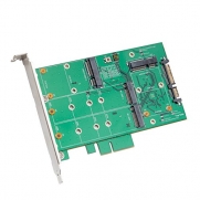 Syba 3.5 SATA III to m.2 / mSATA SSD RAID Adapter Components SY-ADA40103, Green
