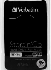 Verbatim 53042 500 GB Store 'n' Go Combo FireWire 800 and USB 3.0 Portable External Hard Drive for Mac - Black