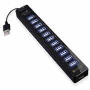 Satechi 12 Port USB Hub with Power Adapter & 2 Control Switches