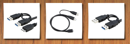 eForCity dual a to micro-b usb 3.0 y cable, black
